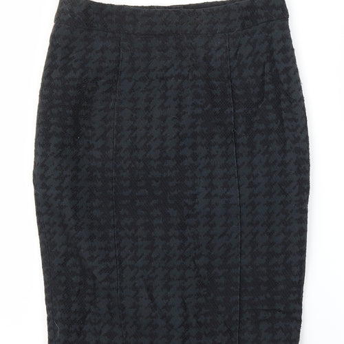 Matthew Williamson Womens Grey Houndstooth  Straight & Pencil Skirt Size 10