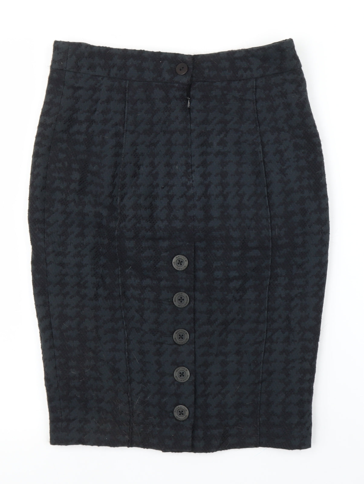 Matthew Williamson Womens Grey Houndstooth  Straight & Pencil Skirt Size 10