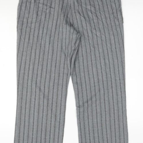WEEKENDERS Womens Grey Herringbone  Trousers  Size L L28 in