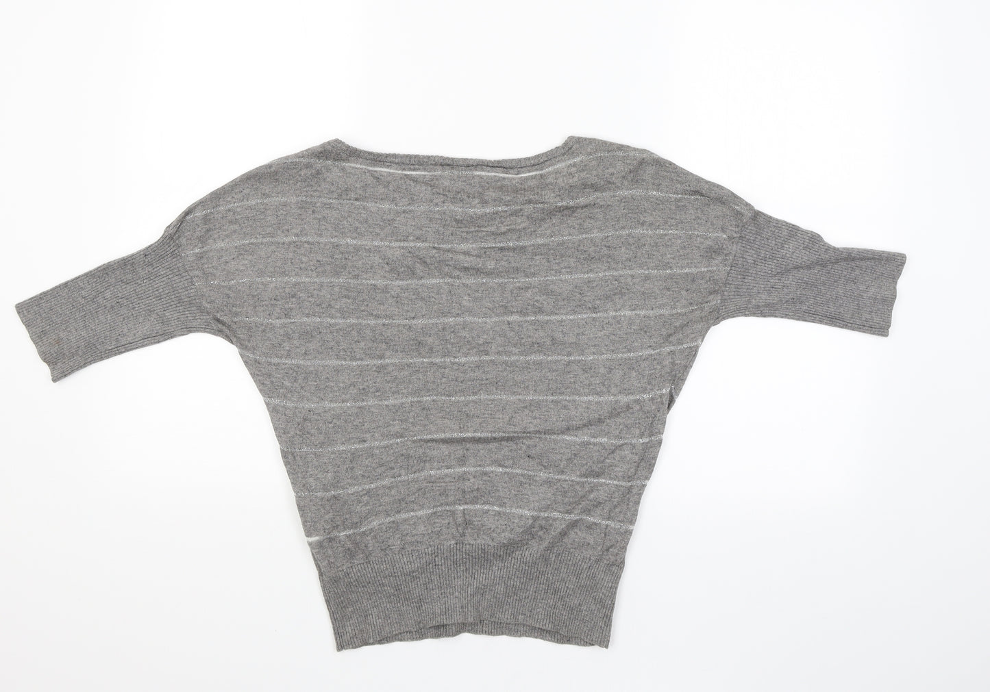 HOOCH Womens Grey Striped  Pullover Jumper Size 8