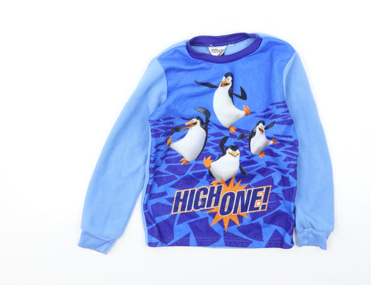 dreamwoorks Boys Blue Colourblock   Pyjama Top Size 8 Years  - Penguins