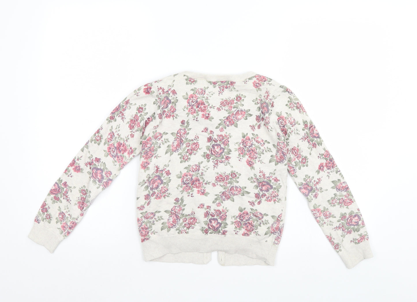 F&F Girls Multicoloured Floral  Cardigan Jumper Size 10-11 Years
