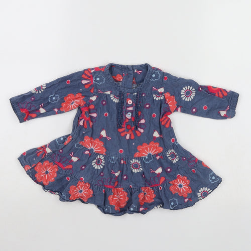 Marks and Spencer Girls Multicoloured Floral  Jumper Dress  Size 0-3 Months