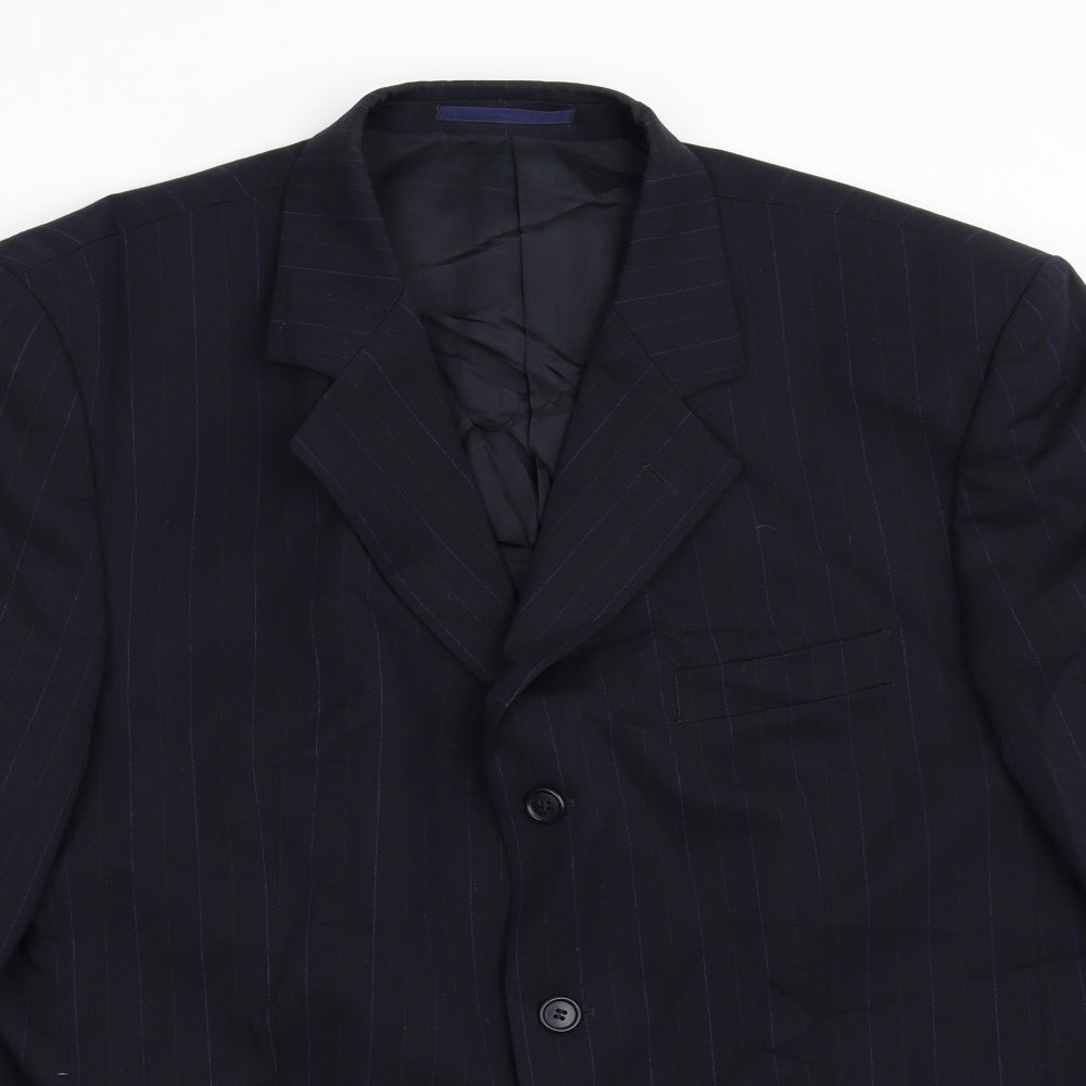 Daniel Dresscott Mens Blue Striped  Jacket Blazer Size 44
