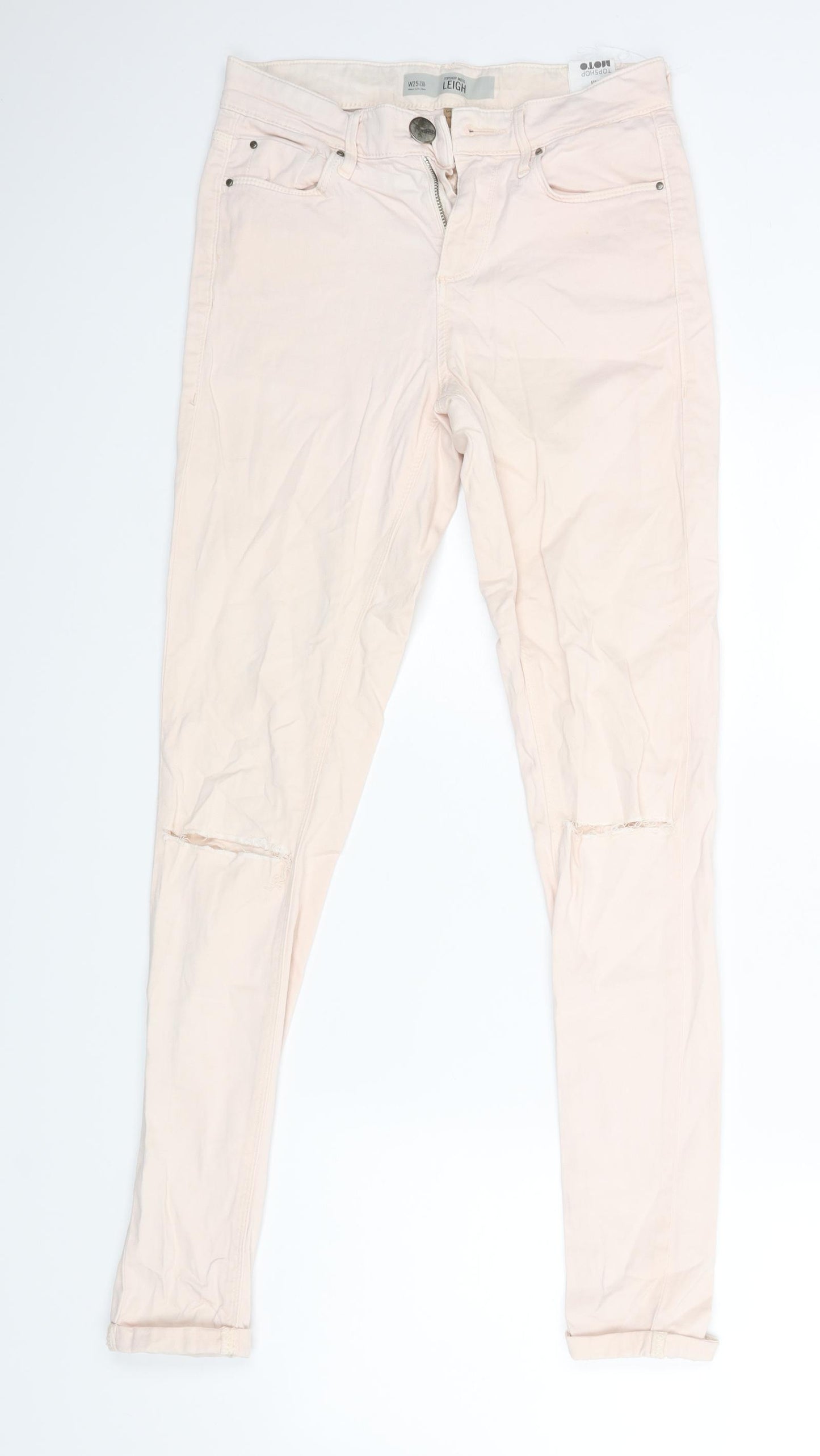Topshop Womens Pink   Skinny Jeans Size 25 L30 in