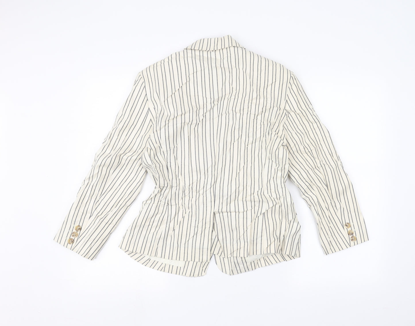nice things Womens White Striped  Jacket  Size 12