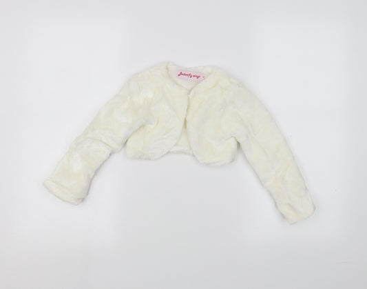 butterfly wings Girls White   Jacket  Size 4 Years