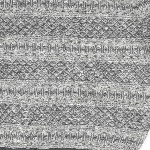 Simon Carter Mens Grey Argyle/Diamond Knit Pullover Jumper Size S