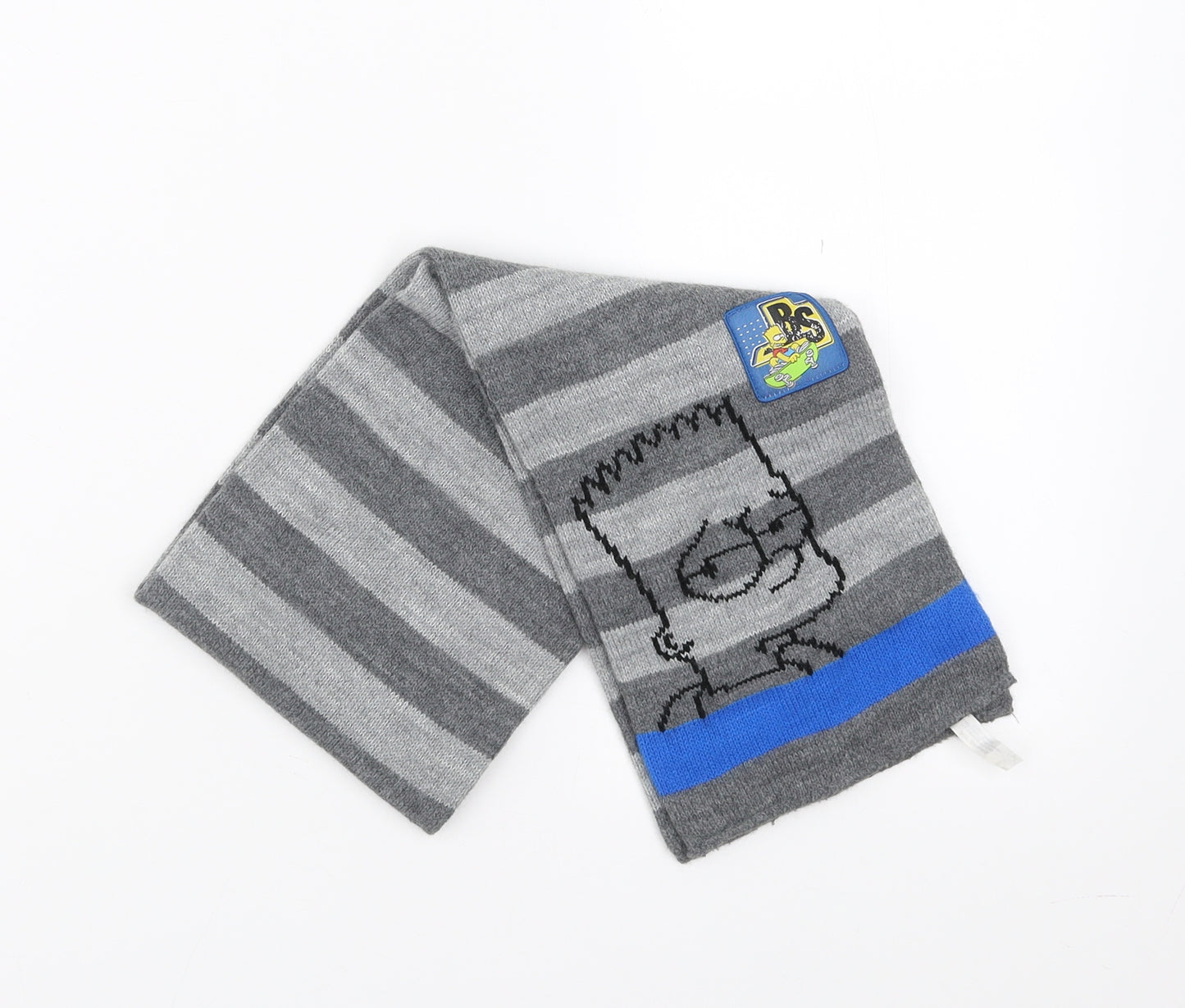 The Simpsons Boys Grey Striped  Scarf  One Size  - The Simpsons