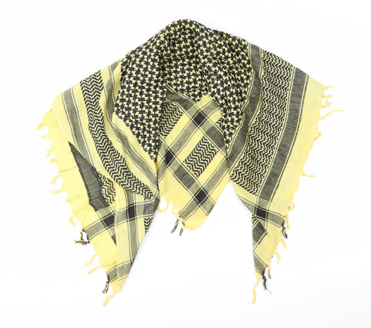 Preworn Unisex Yellow Geometric  Square Scarf Scarf One Size