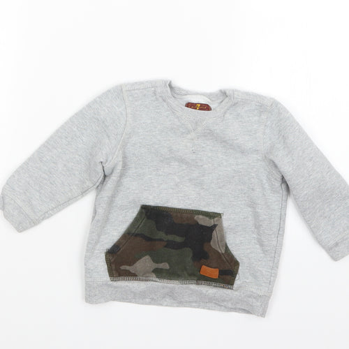 7 For All Mankind Boys Grey  Knit Pullover Jumper Size 2 Years