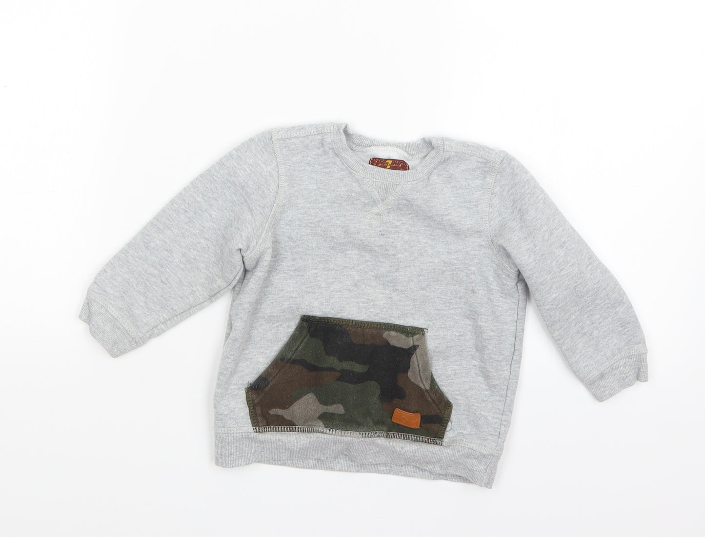 7 For All Mankind Boys Grey  Knit Pullover Jumper Size 2 Years