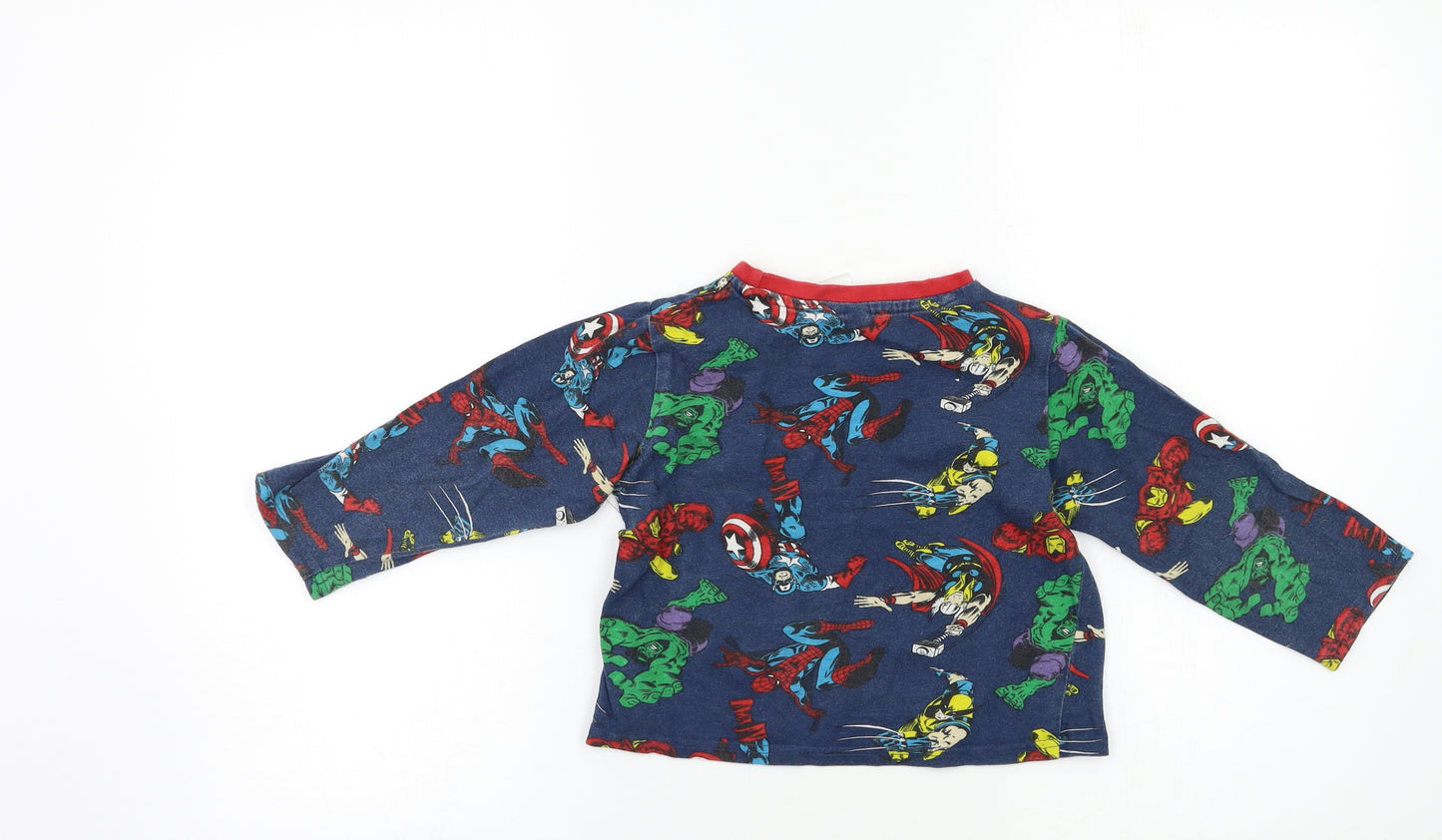 Marvel Boys Blue Geometric   Pyjama Top Size 3-4 Years  - Marvel