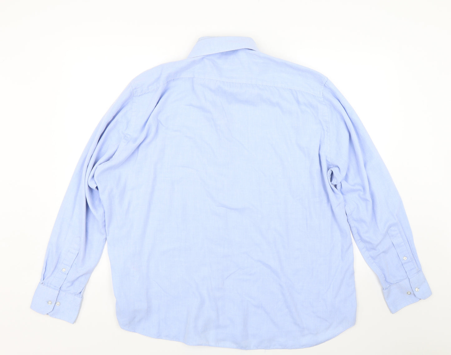 Taylor & Wright Mens Blue Herringbone   Dress Shirt Size L
