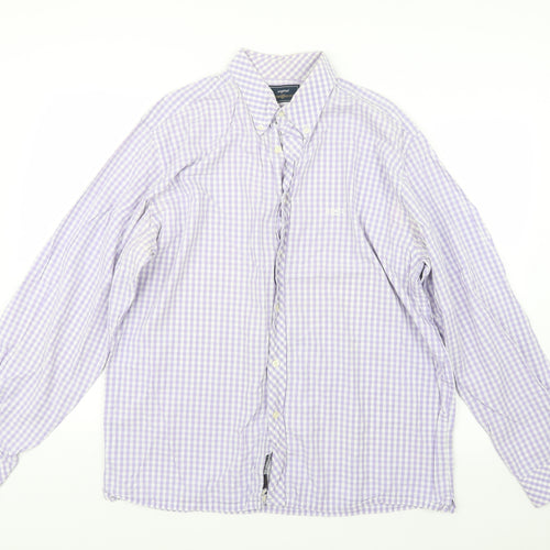 Henri Lloyd Mens Purple Check   Button-Up Size 2XL