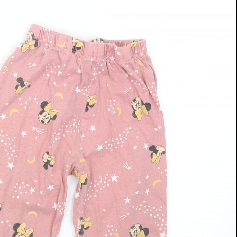Primark Girls Pink Geometric  Capri Pyjama Set Size 3-4 Years  - Minnie Mouse