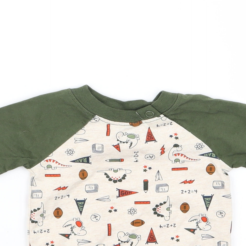 Garanimals Boys Multicoloured Geometric  Basic T-Shirt Size 0-3 Months