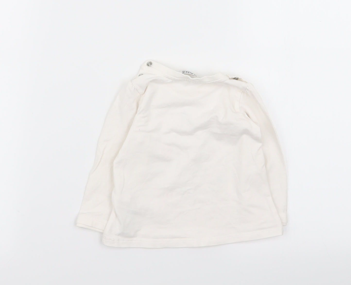 Kanz Girls White Floral  Basic T-Shirt Size 6-9 Months