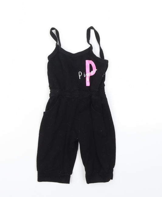 Preworn Girls Black   Jumpsuit One-Piece Size 3-4 Years