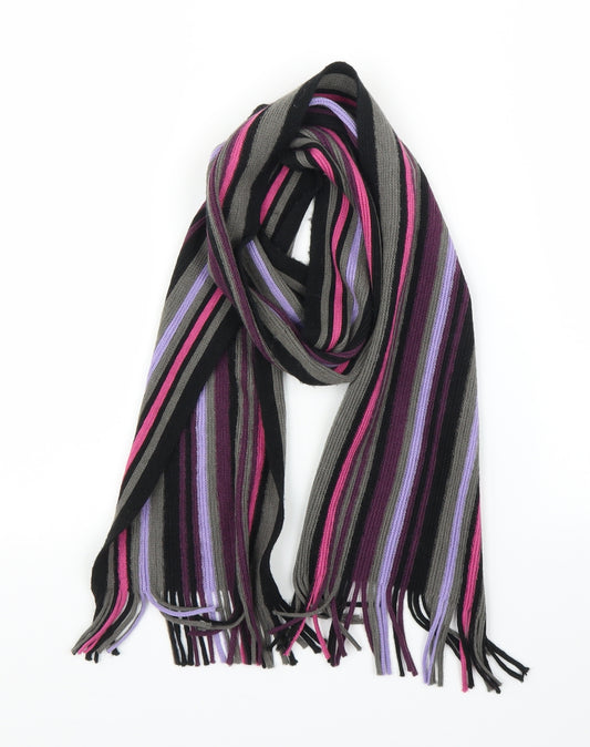 Preworn Unisex Purple Striped  Scarf  One Size