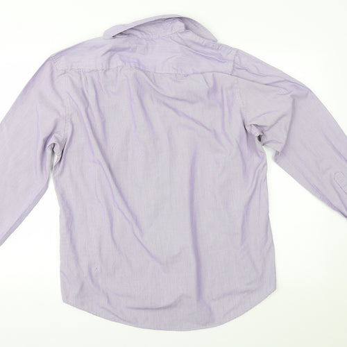 George Mens Purple Striped   Dress Shirt Size 16.5