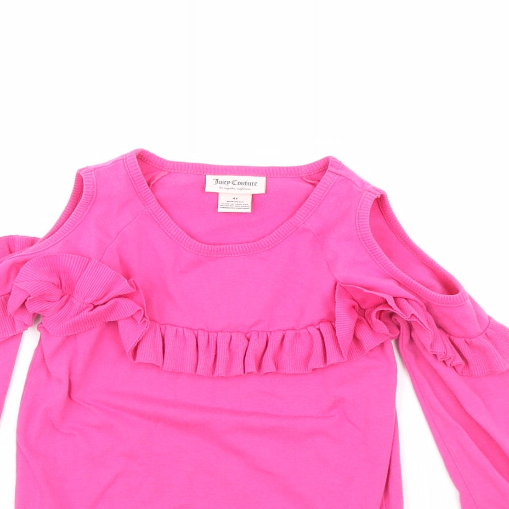 Juicy Couture Girls Pink   Pullover Jumper Size 4 Years