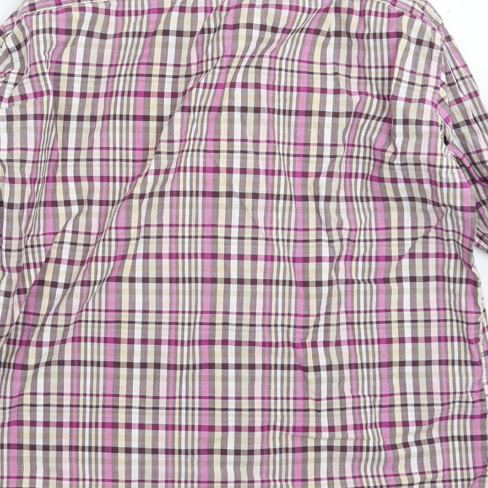 Marks and Spencer Mens Multicoloured Check   Dress Shirt Size L