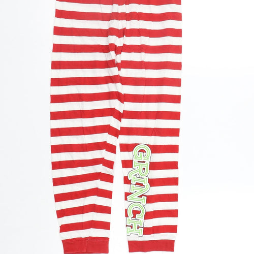 Primark Girls Red Striped  Top Pyjama Pants Size 9-10 Years  - Elastic Waist Band