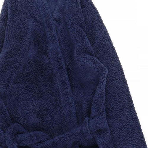 M&S Boys Blue Solid Fleece  Robe Size 11 Years