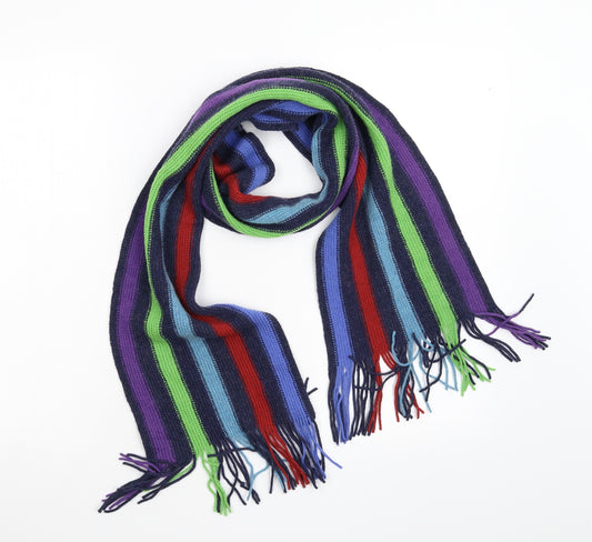 William Brunton Unisex Multicoloured Striped Knit Scarf  One Size  - 100% Lambswool