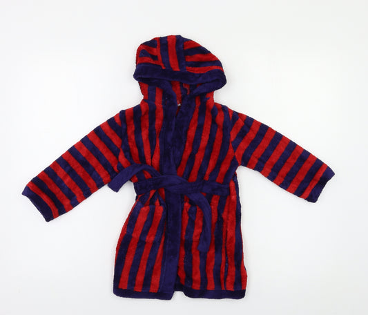 miniclub Boys Red Striped   Robe Size 2 Years