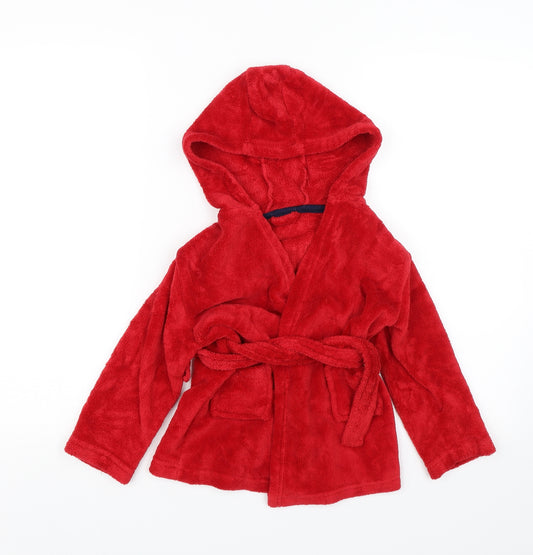 Matalan Boys Red Solid   Robe Size 3-4 Years
