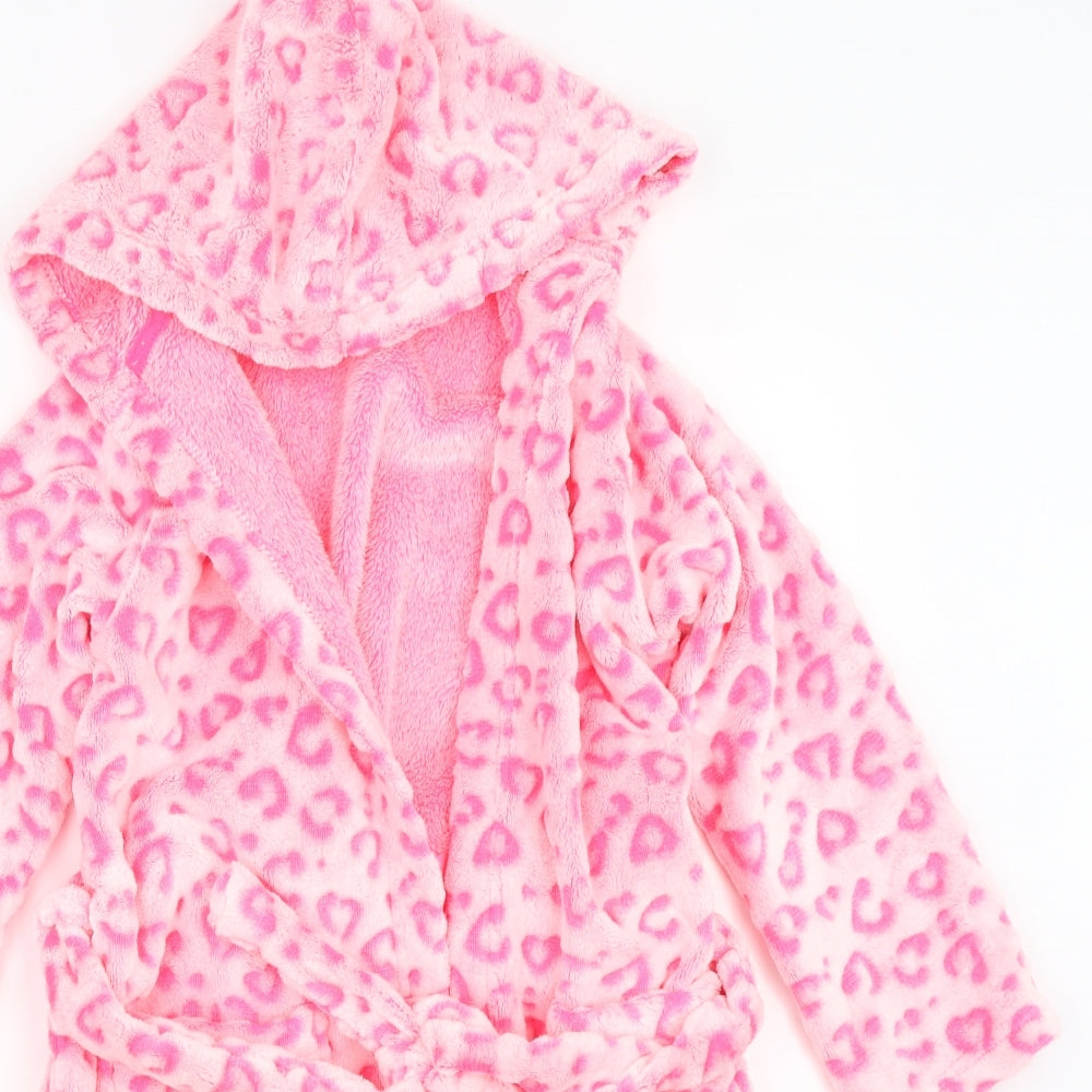 Marks and Spencer Girls Pink Animal Print  Top Robe Size 6-7 Years