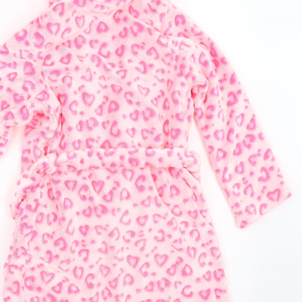 Marks and Spencer Girls Pink Animal Print  Top Robe Size 6-7 Years