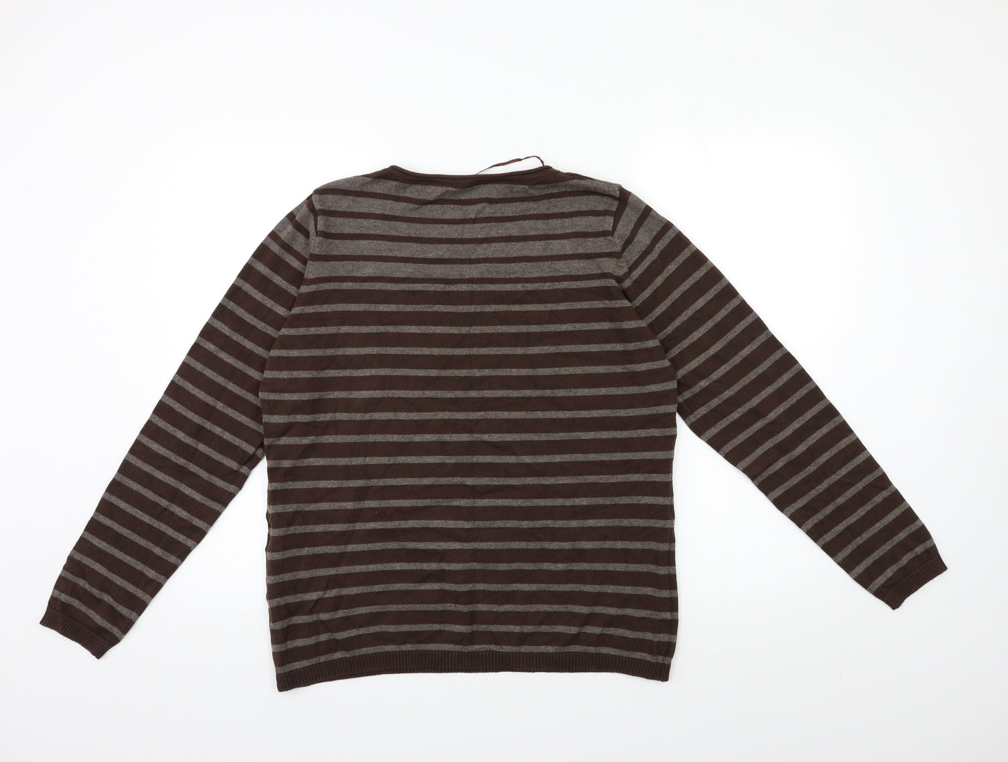 Stooker Womens Brown Striped  Pullover Jumper Size 14