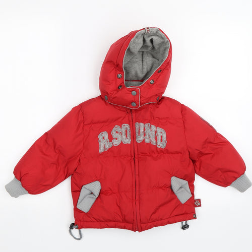 Red Sound Boys Red   Parka Jacket Size 2 Years