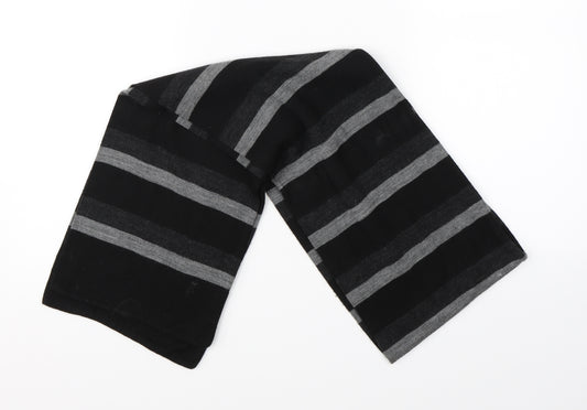 Preworn Unisex Black Striped  Scarf  One Size