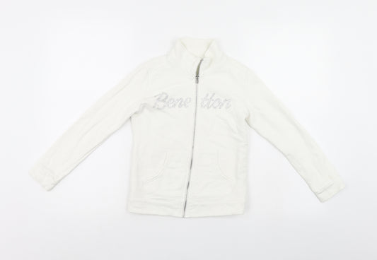 Benetton Girls White   Jacket  Size 7-8 Years