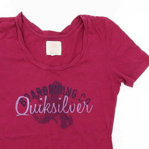 Quiksilver Womens Purple  Jersey Basic T-Shirt Size XS
