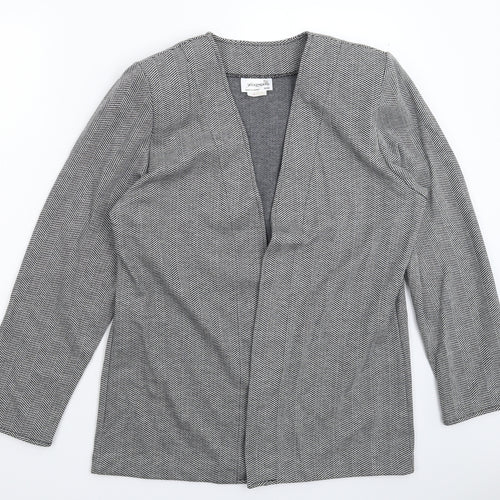WEEKENDERS Womens Grey Herringbone  Jacket Blazer Size M