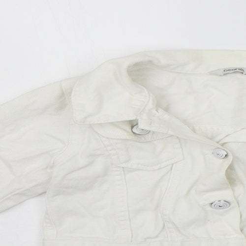 George Girls White   Jacket  Size 7-8 Years  - washable mark