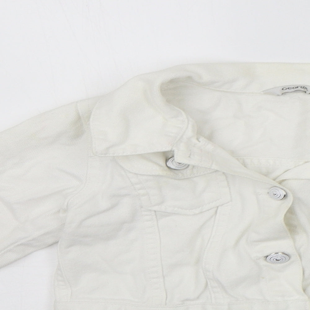 George Girls White   Jacket  Size 7-8 Years  - washable mark