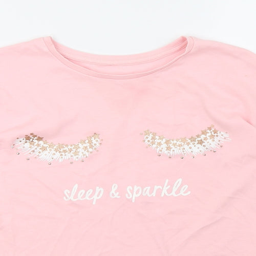 George Girls Pink Solid  Top Pyjama Top Size 12-13 Years  - Sleep & Sparkle