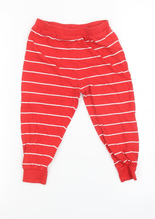 Primark Boys Red Striped   Pyjama Pants Size 2-3 Years