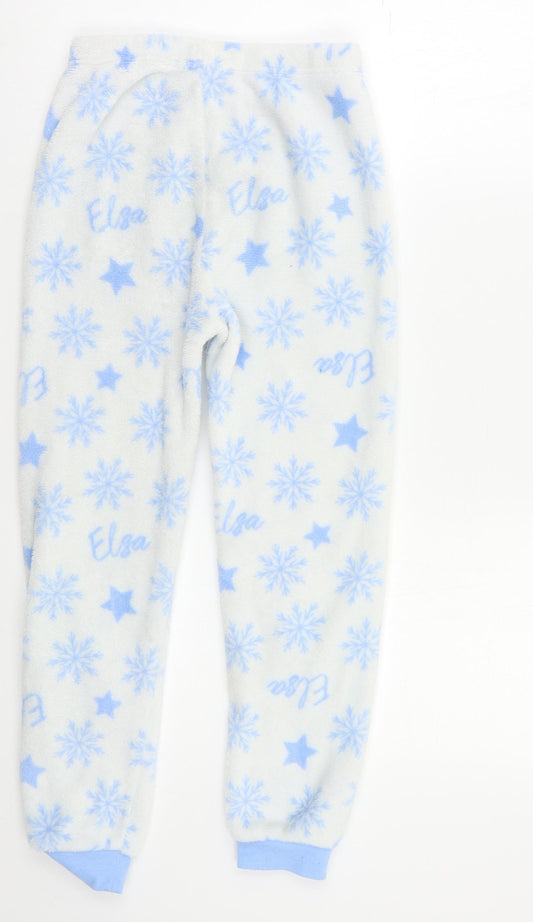Primark Girls White Geometric   Pyjama Pants Size 7-8 Years  - Frozen