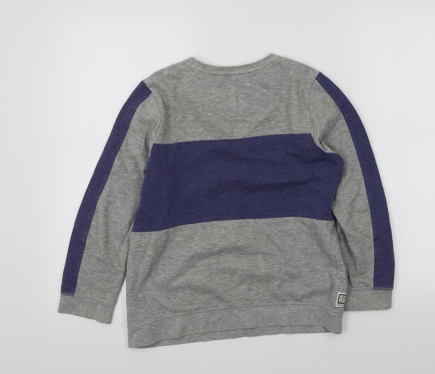 M&S Boys Grey Colourblock  Pullover Jumper Size 11-12 Years