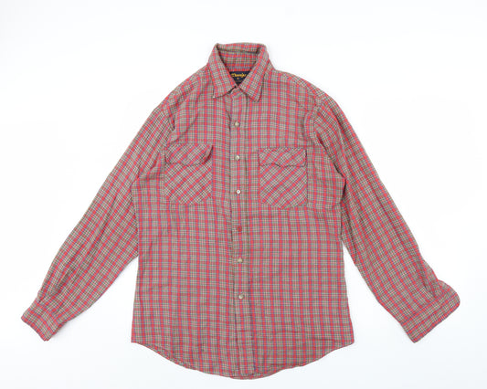 Thumbs up Mens Red Check   Dress Shirt Size M