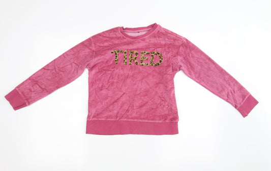 George Girls Pink  Fleece  Pyjama Top Size 9-10 Years
