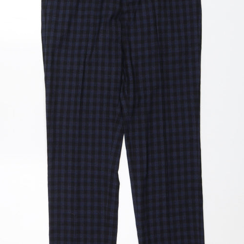 Harry Brown Mens Blue Plaid  Dress Pants Trousers Size 30 in L31 in