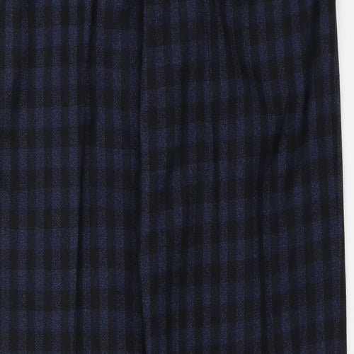 Harry Brown Mens Blue Plaid  Dress Pants Trousers Size 30 in L31 in